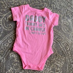 Pink short sleeve baby onesie